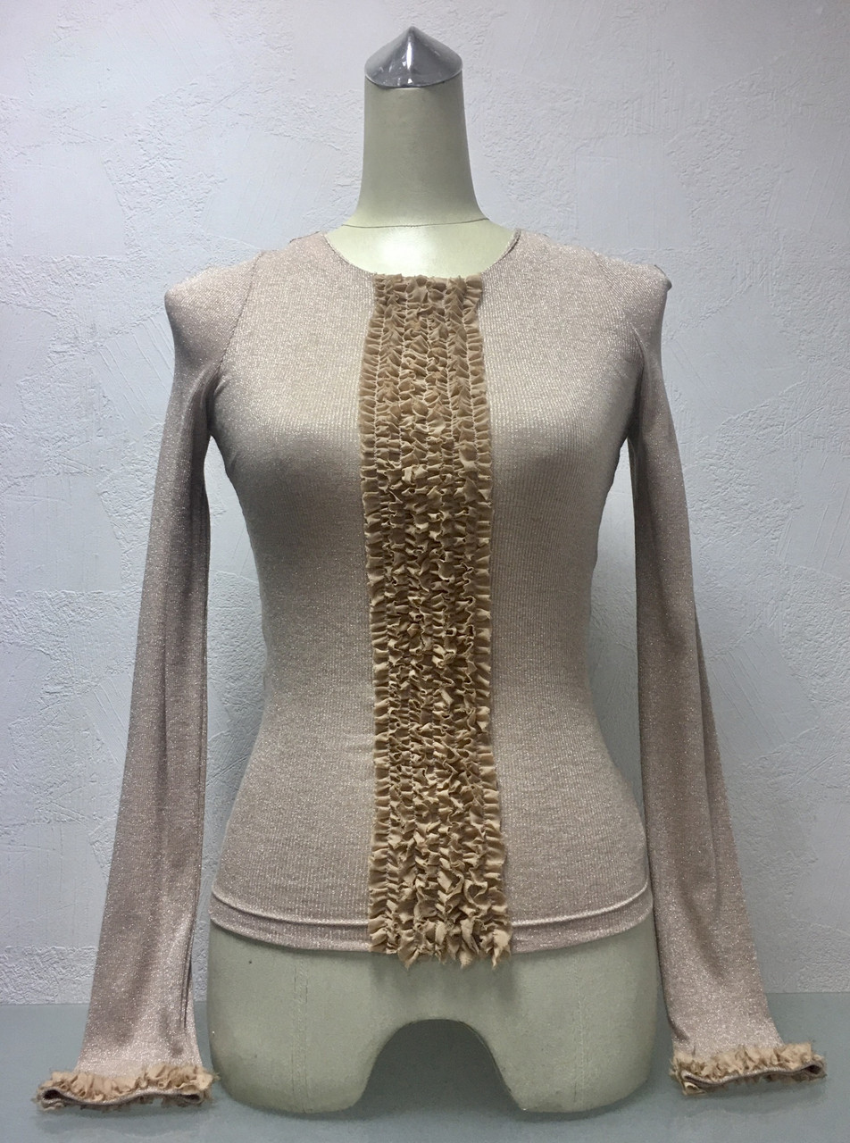 Блуза гольф Balizza жіночі оборки тонкий пудра, фото 1