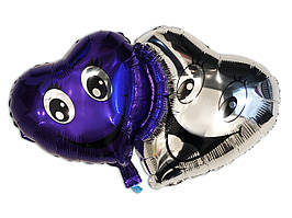 Фольгована повітряна кулька Подвійне серце 72 х 42 см.