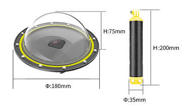 Підводний бокс-скло GoPro 8 з курком Dome Port 30 м Telesin (DOME PORT), фото 3