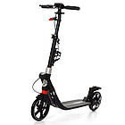 Самокат міської ITRIKE ЧОРНИЙ з двома амортизаторами гальма дисковий, підстаканник, ліхтарик, фото 2