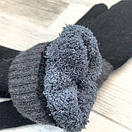 Рукавиці чоловічі вовняні подвійні махрові Корона, розмір XXL - 25 см, асорті, 8138, фото 2