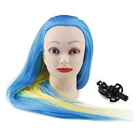 Голова для причесок с искусственными цветными волосами Rainbow