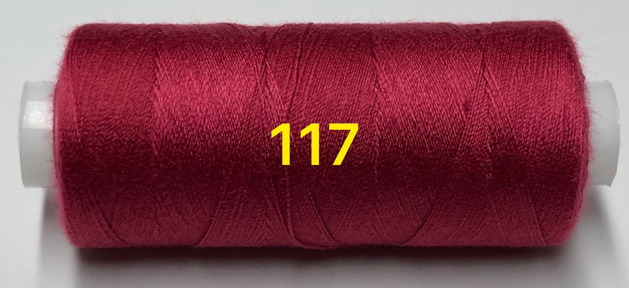 Швейна нитка Kiwi 40/2 400 ярдів No117 червоно-бордовий, фото 1