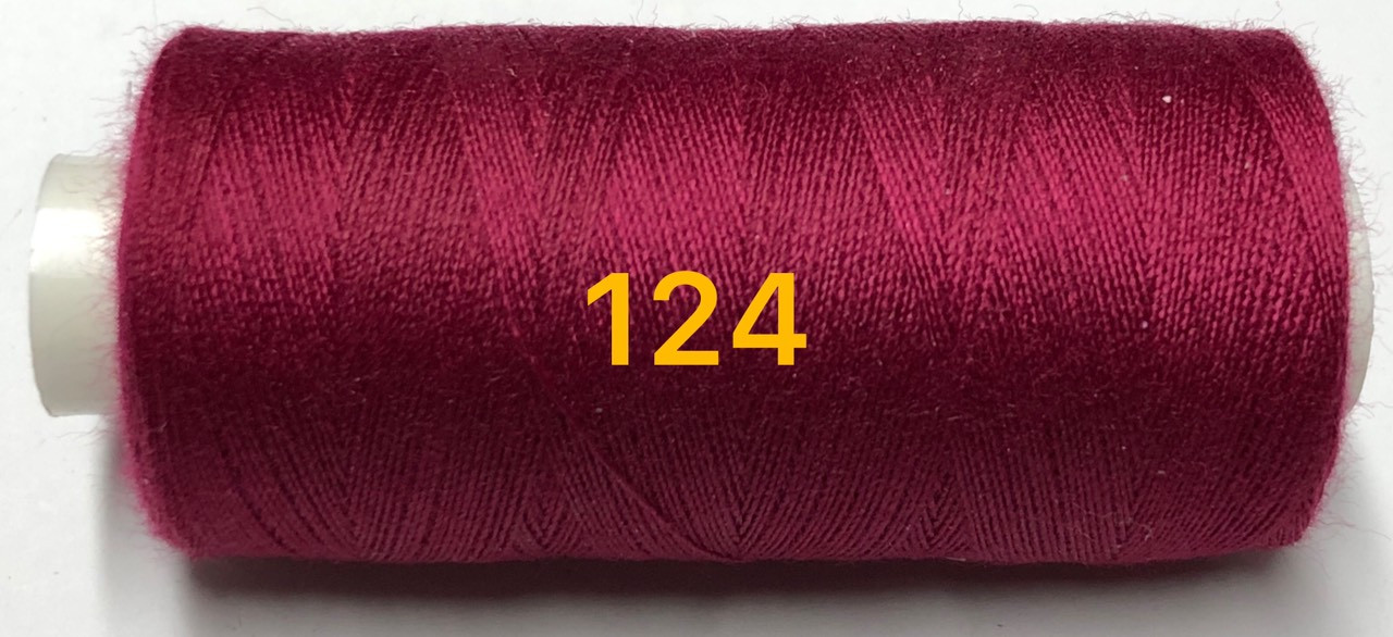 Швейна нитка Kiwi 40/2 400 ярдів No124 червоно-бордовий, фото 1