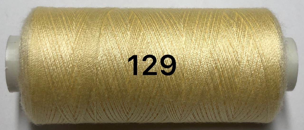 Швейна нитка Kiwi 40/2 400 ярдів No129 бежево-жовтий, фото 1