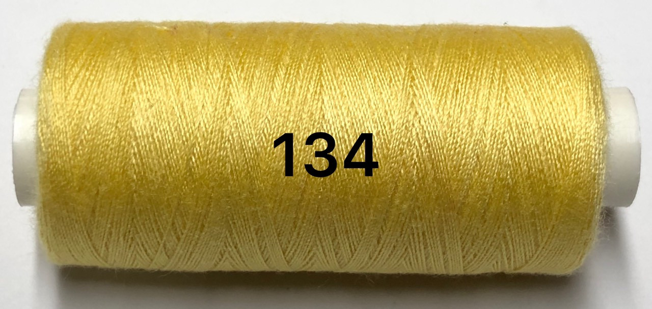 Швейна нитка Kiwi 40/2 400 ярдів No134 жовтий, фото 1