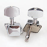 Кілки для акустичної й електрогітари 3L+3R Semiclosed Nickel, фото 2