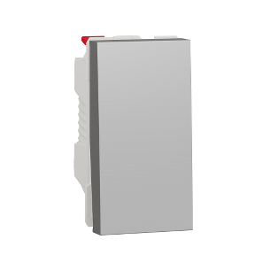 Вимикач 1-клавішний схема 1, 10А 1 модуль алюміній Unica New NU310130