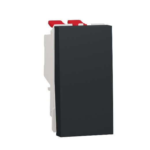 Перемикач 1-клавішний перехресний схема 7, 10А, 1 модуль антрацит Unica New NU310554