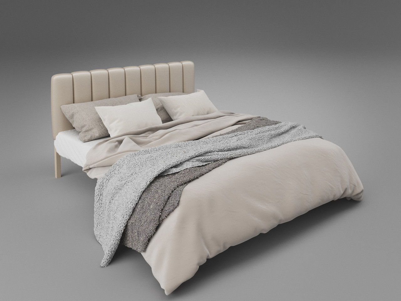 Двоспальне ліжко Фуксія Tenero 140х200 см з м'яким узголів'ям