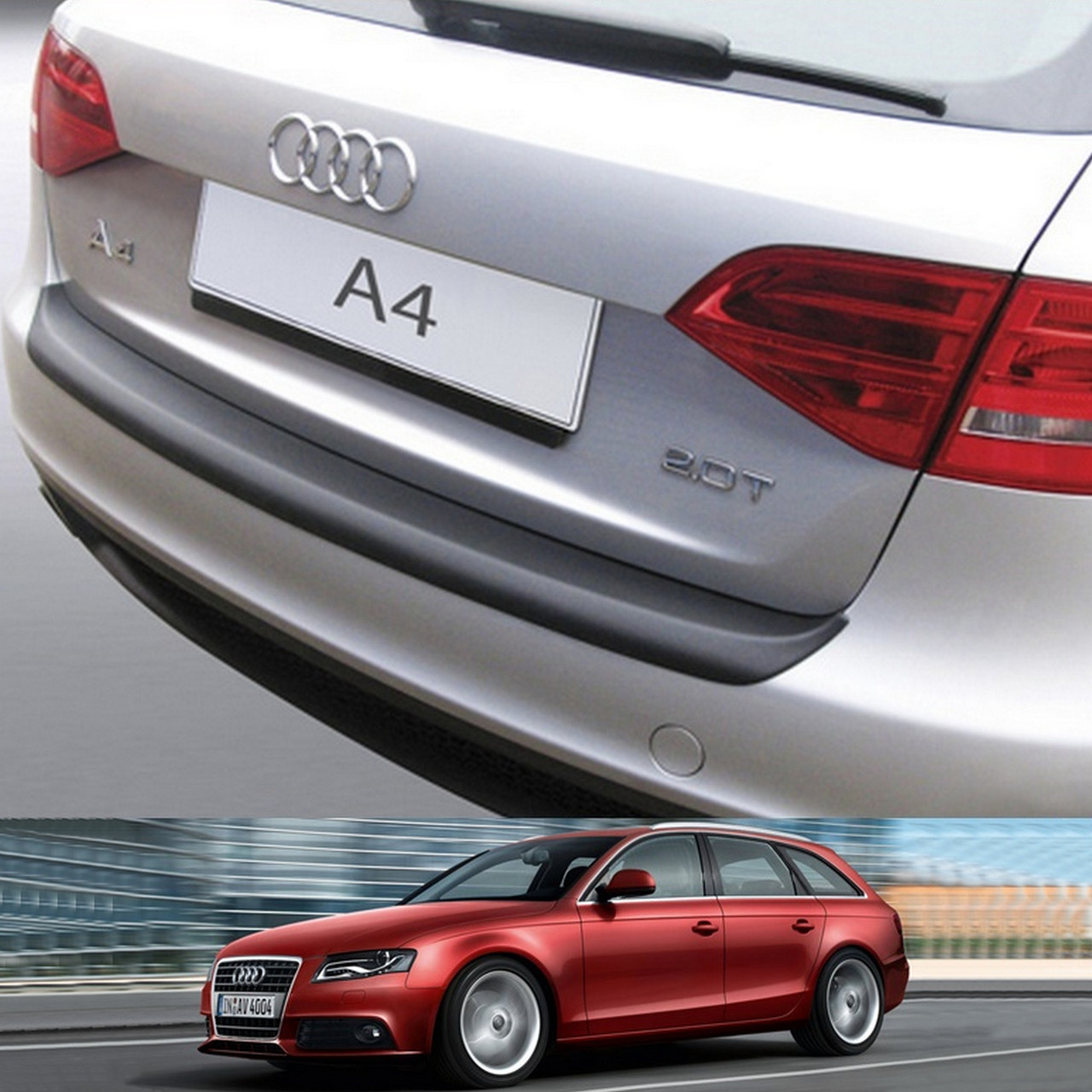 Пластикова захисна накладка на задній бампер для Audi A4 Avant 2008-2012, фото 1