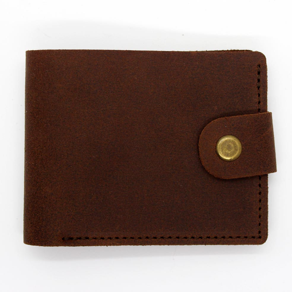 Гаманець шкіряний чоловічий коричневий із монетницею, фото 1