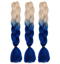 Канекалоновая коса омбре, білий + синій  ( В49 )