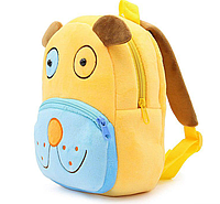Дитячий рюкзак іграшка Песик цуценя для улюблених малюків жовтий маленький м'який