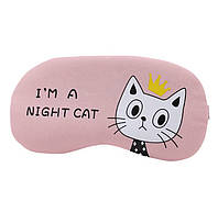 Маска для сну Night cat pink. Маска на очі для спокійного сну. Маска для сну.