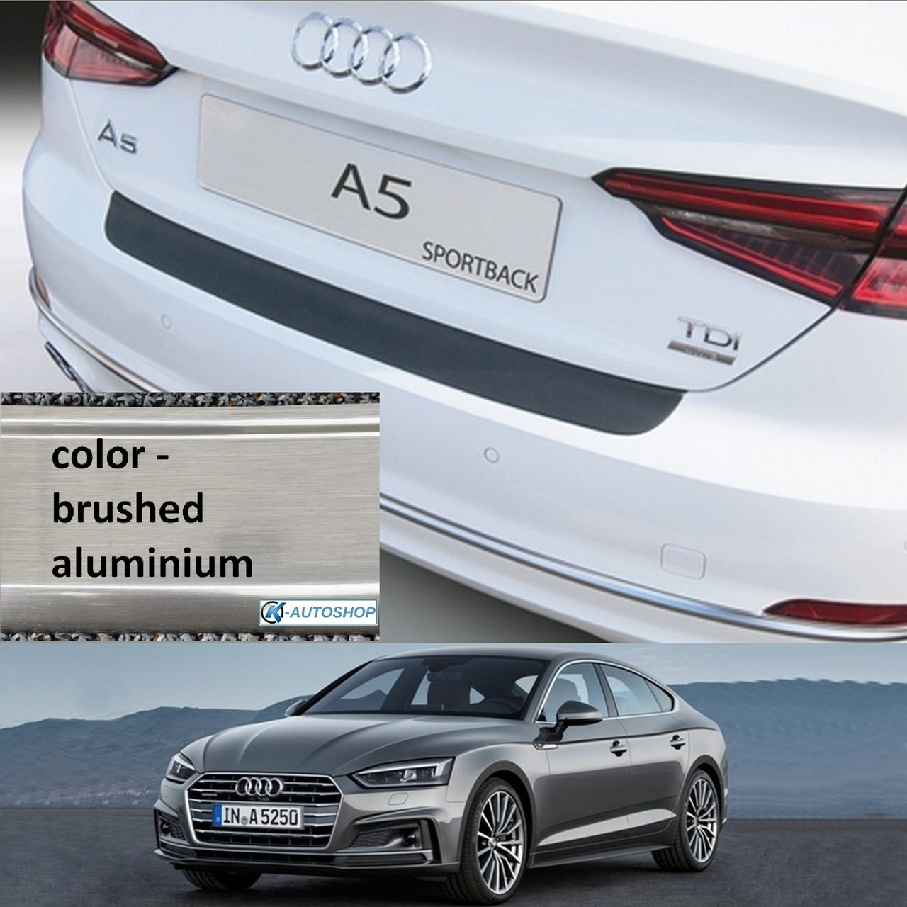 Пластикова захисна накладка на задній бампер для Audi A5 3Dr Coupe / RS5 2016+ / A5 / S5 5Dr Sportback 2016+