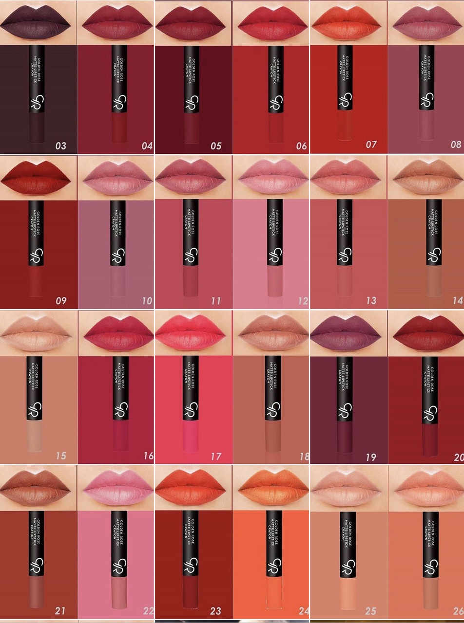 Матова помада-олівець для губ Golden Rose Matte Lipstick Crayon, фото 1