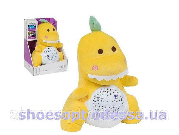 Нічник Динозаврик музичний м'який із проєктором, фото 1