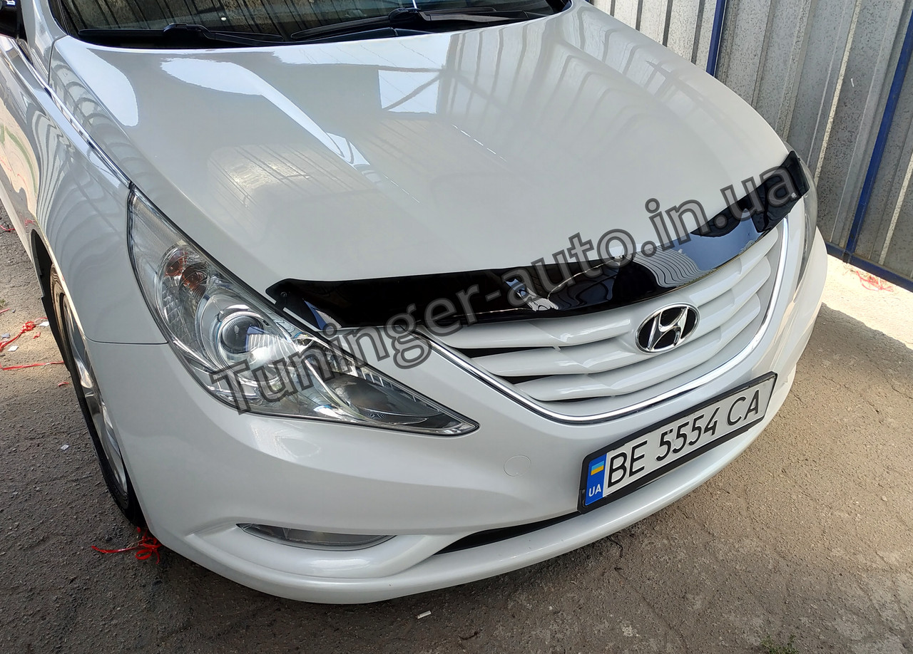 Дефлектор капоту (Мухобійка) Hyundai Sonata YF 2010-2014 (EGR/Австралія), фото 1