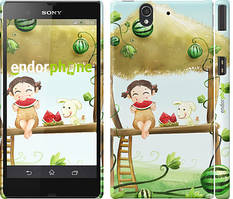 Чохол на Sony Xperia Z C6602 Дівчинка з кавуном "2957c-40"