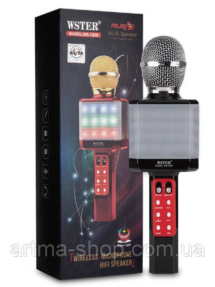 Бездротовий світиться мікрофон WSTER WS-1828 Black Original