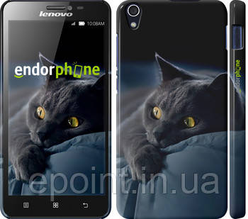 Чехол на Lenovo S850 Дымчатый кот "825c-78"