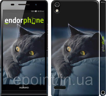Чохол на Huawei Ascend P6 Димчастий кіт "825c-39", фото 1