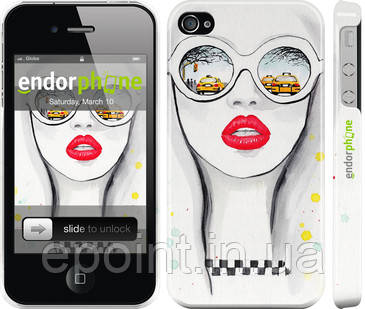 Чехол на iPhone 4s TAXI "2878c-12"