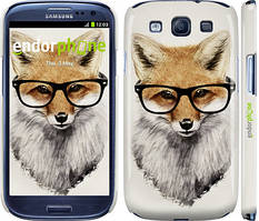 Чехол на Samsung Galaxy S3 Duos I9300i Лис в очках "2707c-50"