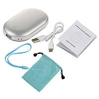 Грілка для рук електрична USB Power Bank 5000 мА·год срібло (GE-16994)