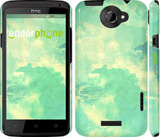 Чохол на HTC One X Зелені хвилі "2696c-42"