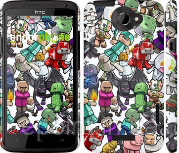 Чехол на HTC One X Minecraft 3 "775c-42"