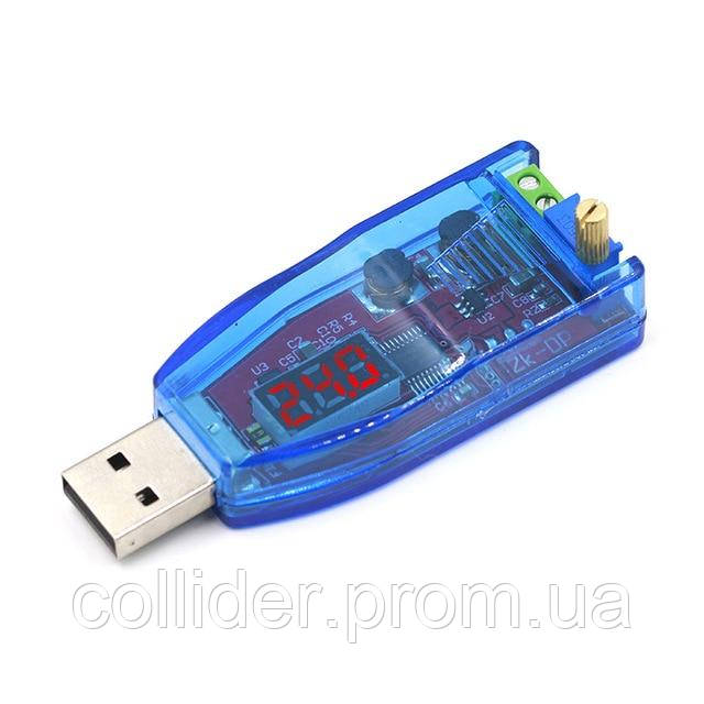 Знижувальний — підвищувальний перетворювач USB ZK-DP 5 В — 1-24 В 3 Вт вольтметр регулювання напруги, Червоний