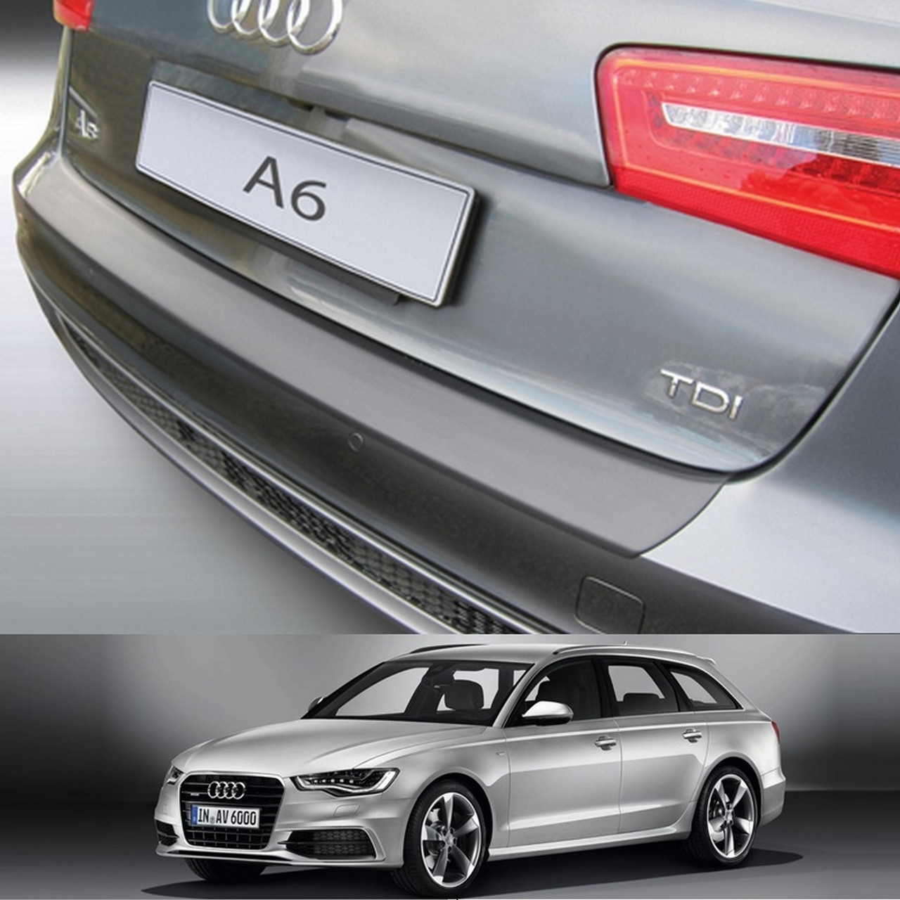 Пластикова захисна накладка на задній бампер для Audi A6 Avant 2011-2014