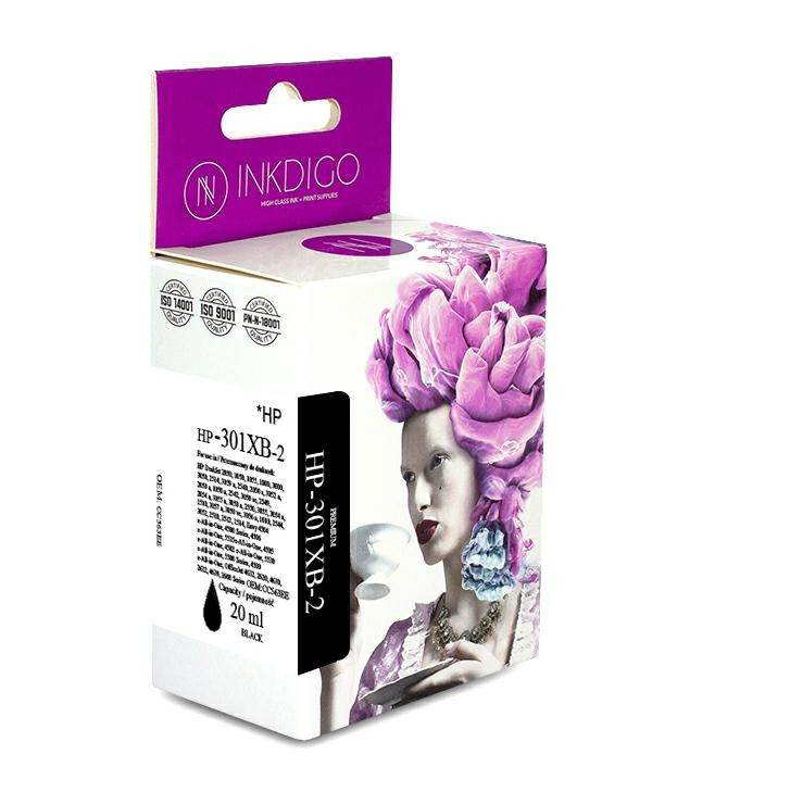 Сумісний картридж Inkdigo™ 301 HP XL Black (CH564EE), чорнильний, чорний, 15 ml, аналог CH561EE (CH561E)
