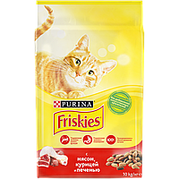 Friskies сухий корм для кішок, з яловичиною, куркою та печінкою 10КГ