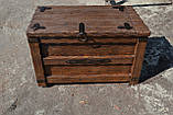 Темна дерев'яна скриня під старовину для зберігання речей, фото 2