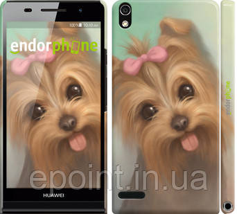 Чохол на Huawei Ascend P6 Намальований йоркширський тер'єр "928c-39"