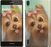Чохол на Huawei Ascend P7 Намальований йоркширський тер'єр "928c-49"