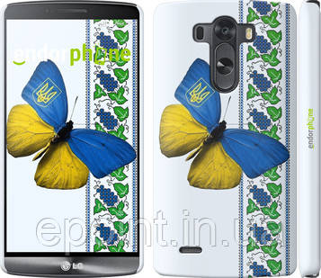Чохол на LG G3 D855 Жовто-блакитний метелик "1054c-47"