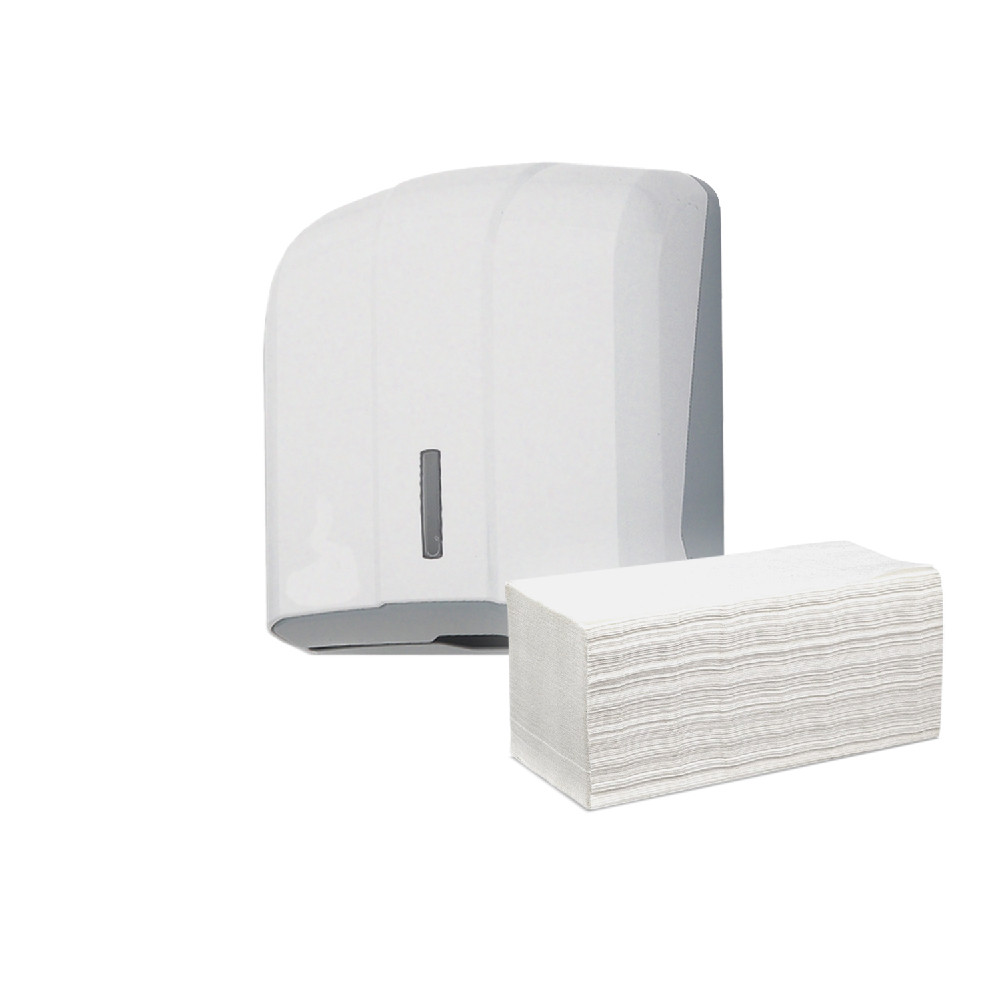 Диспенсер роздавальник для рушників листових Z і V складання в пачках пластиковий білий настінний ударостійкий