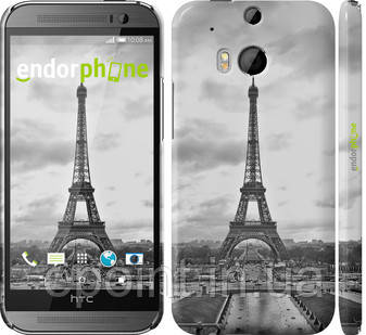 Чохол на HTC One M8 dual sim Чорно-біла Ейфелева вежа "842c-55", фото 1