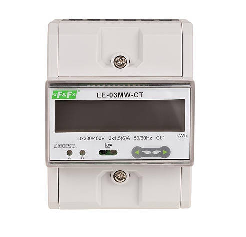 Лічильник електроенергії трифазний LE-03MW CT з MODBUS RTU, RS-485, F&F, фото 2