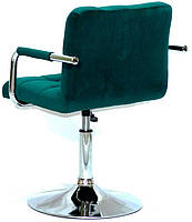 Крісло Arno Arm CH Base зелений велюр на круглій базі з підлокітниками, з регулюванням висоти сидіння 40-54 см, фото 2