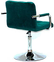 Крісло Arno Arm CH Base зелений велюр на круглій базі з підлокітниками, з регулюванням висоти сидіння 40-54 см, фото 4