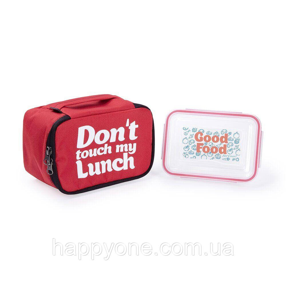 Термосумка "Ланч бег Don't touch my lunch" mini (червона)