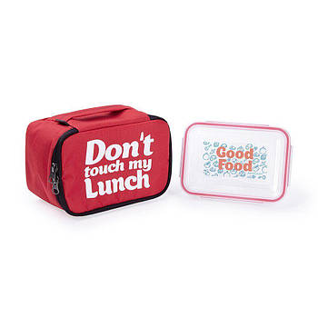 Термосумка "Ланч бег Don't touch my lunch" mini (червона)