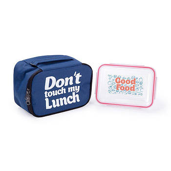 Термосумка "Ланч бег Don't touch my lunch" mini (синій)