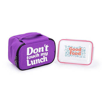 Термосумка "Ланч бег Don't touch my lunch" mini (фіолетова)