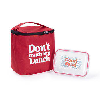 Термосумка "Ланч бег Don't touch my lunch" maxi (червона)